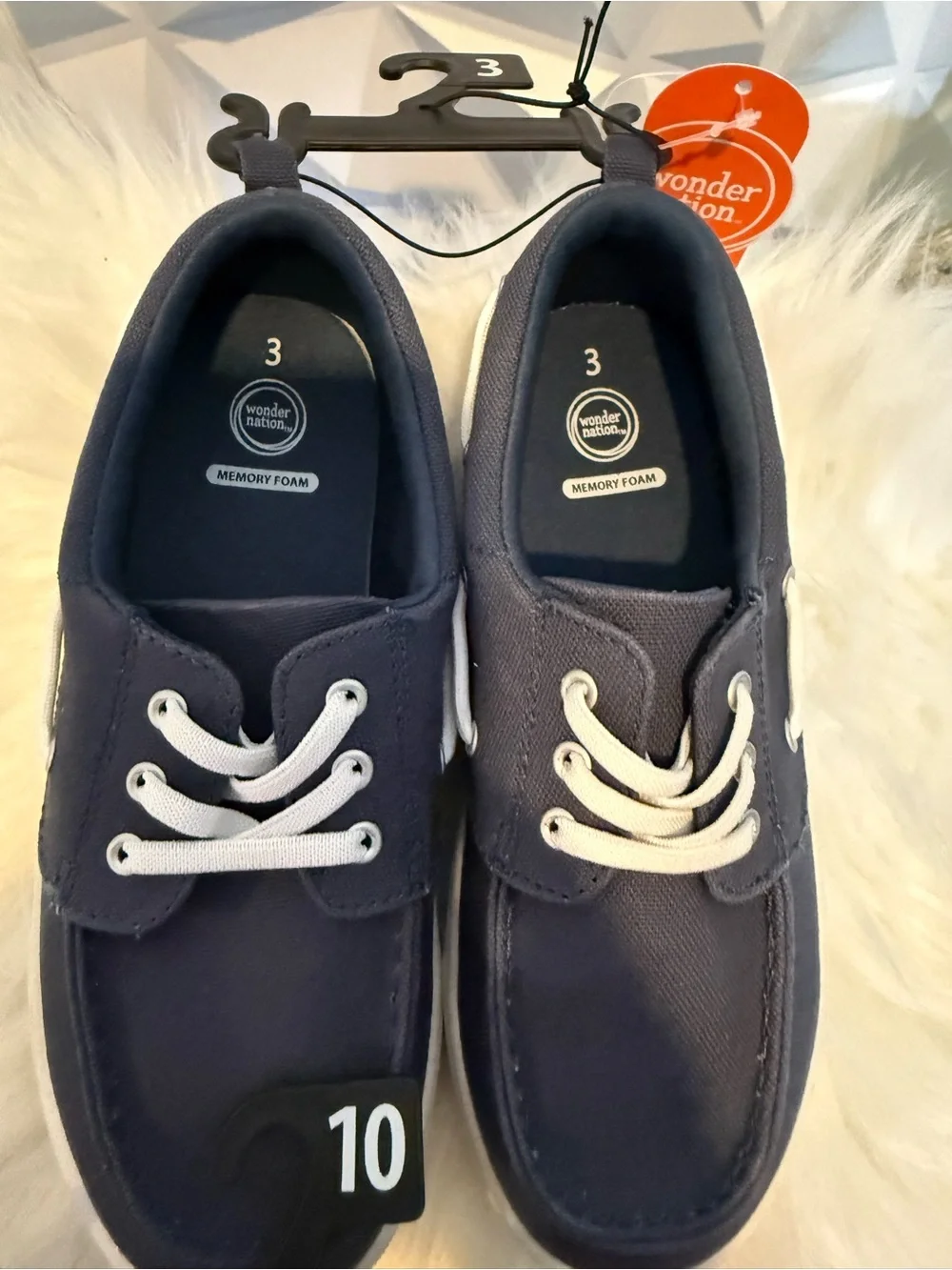 Memory Foam Canvas Sneakers - Navy with White Laces